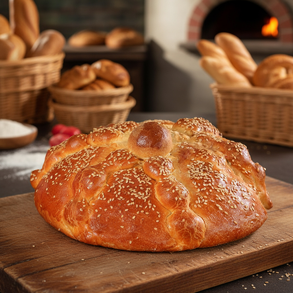 Pan de muerto con ajonjolí